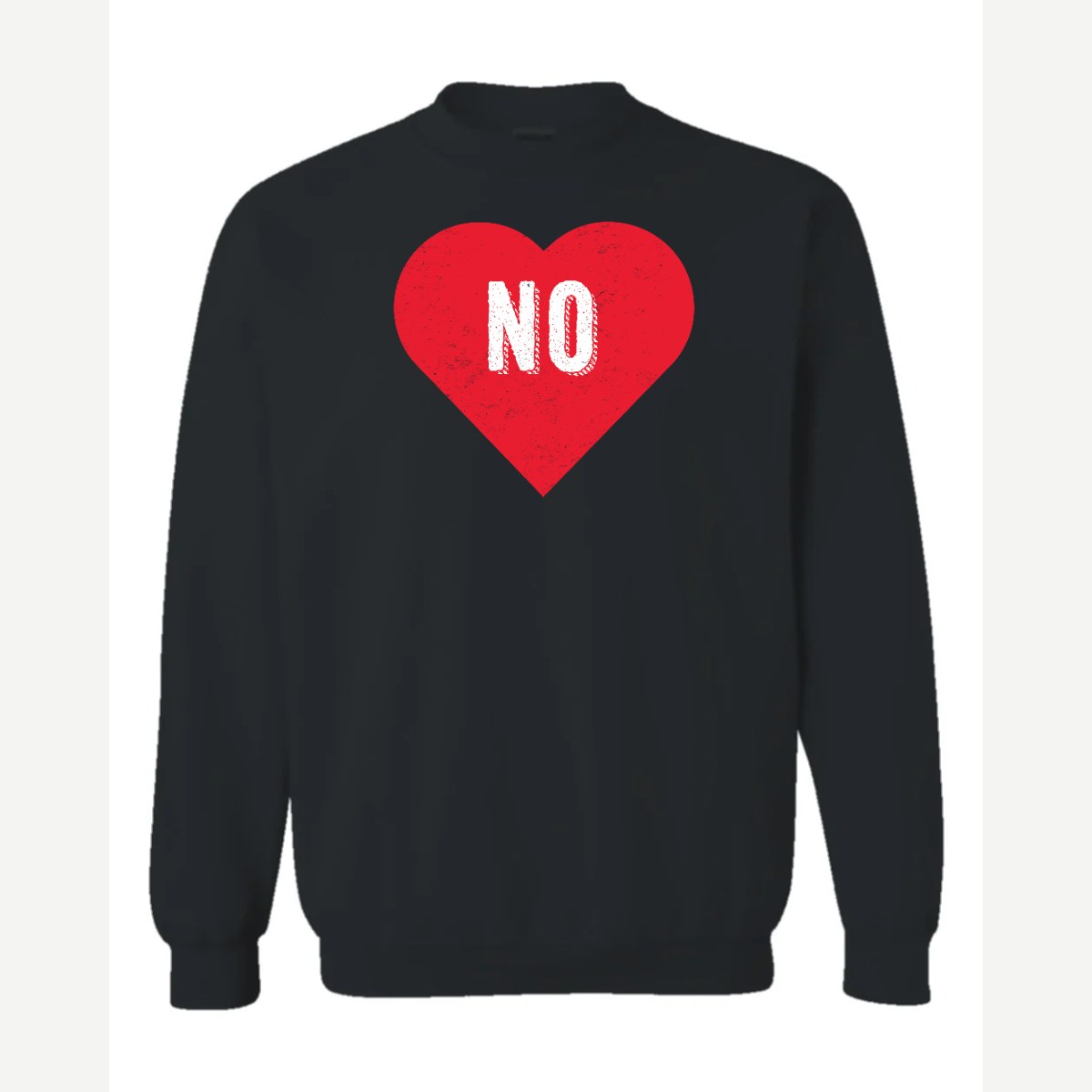 Candy Heart says NO — Crewneck Sweatshirt / Black