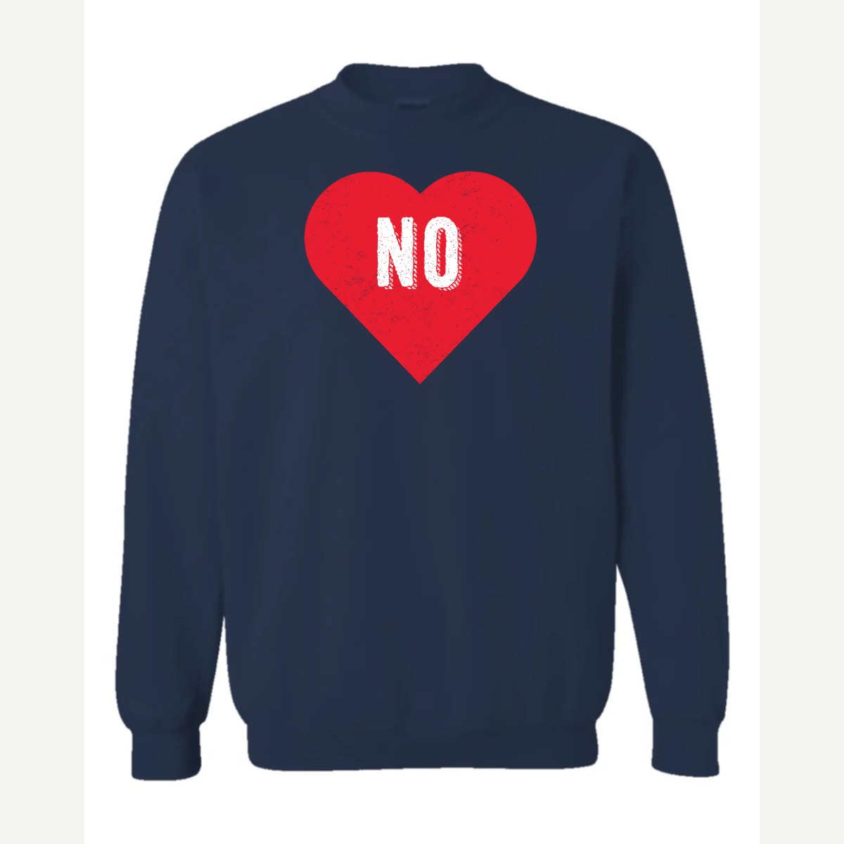 Candy Heart says NO — Crewneck Sweatshirt / Navy
