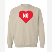 Candy Heart says NO — Crewneck Sweatshirt / Sand