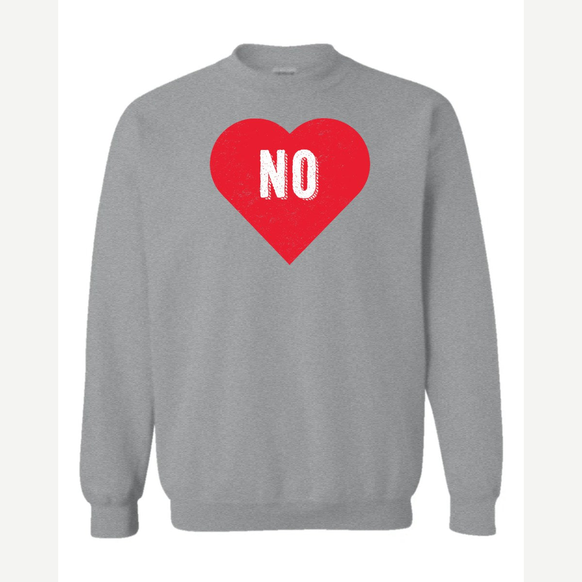 Candy Heart says NO — Crewneck Sweatshirt / Sport Grey