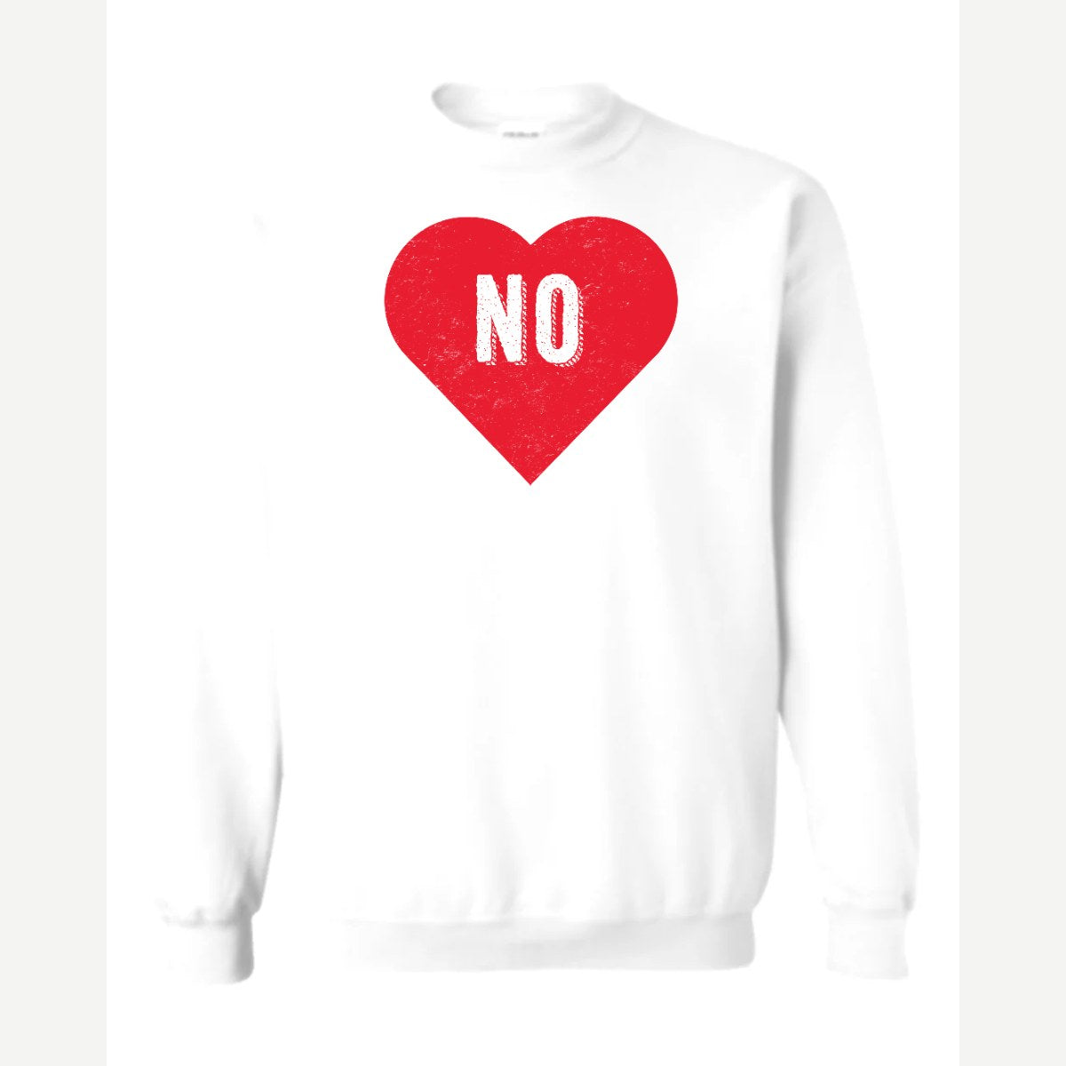 Candy Heart says NO — Crewneck Sweatshirt / White