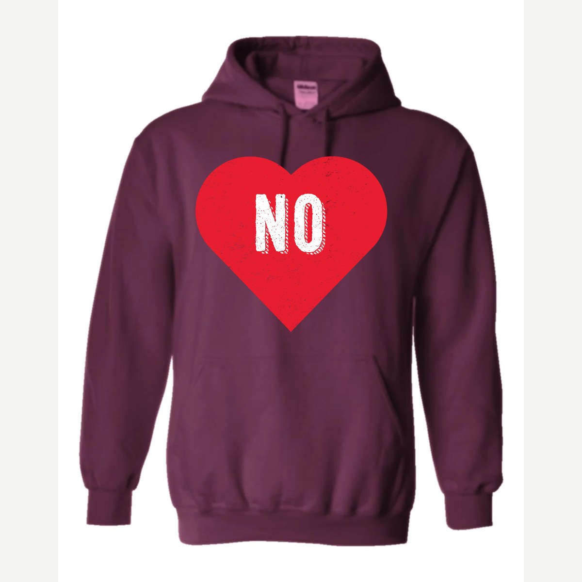 Candy Heart says NO — Hoodie / Maroon