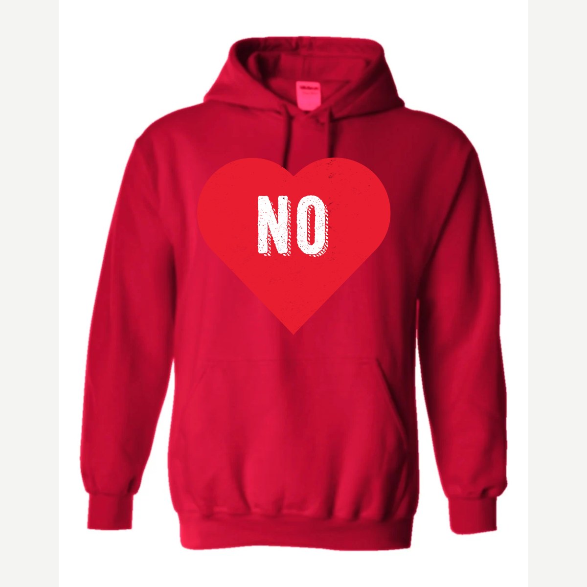 Candy Heart says NO — Hoodie / Red