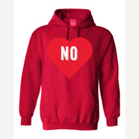 Candy Heart says NO — Hoodie / Red