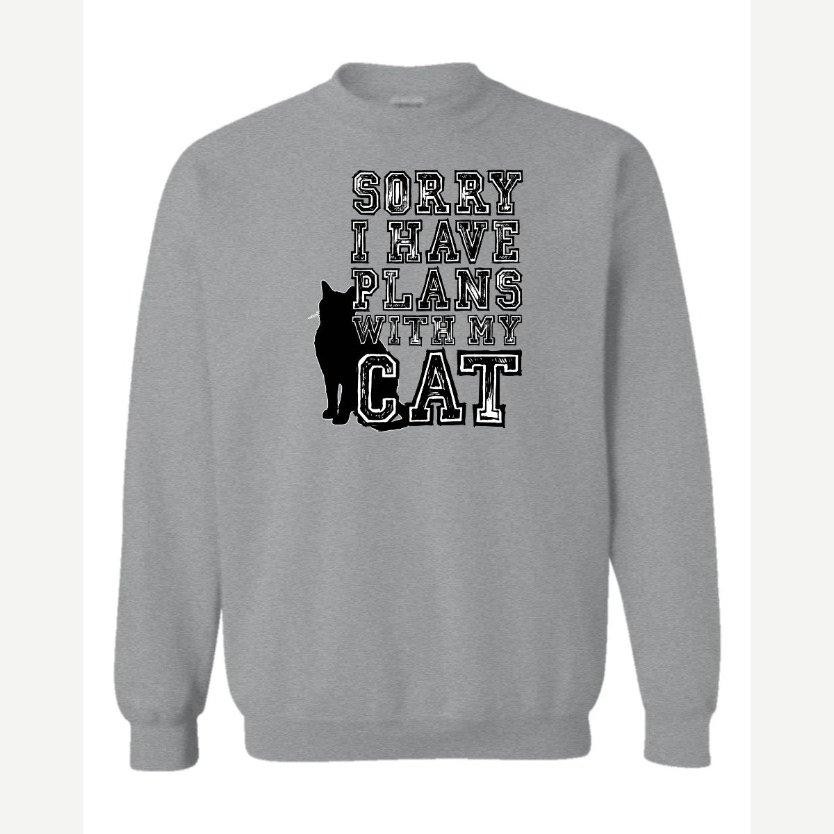 Cat Plans — Crewneck Sweatshirt / Sport Grey