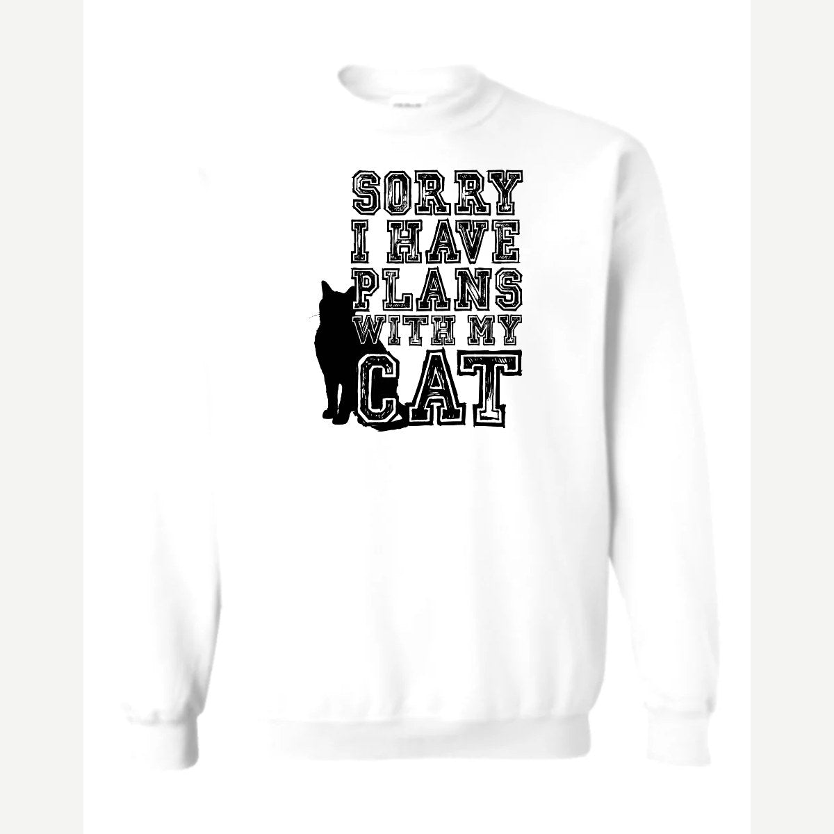 Cat Plans — Crewneck Sweatshirt / White