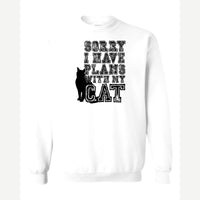 Cat Plans — Crewneck Sweatshirt / White