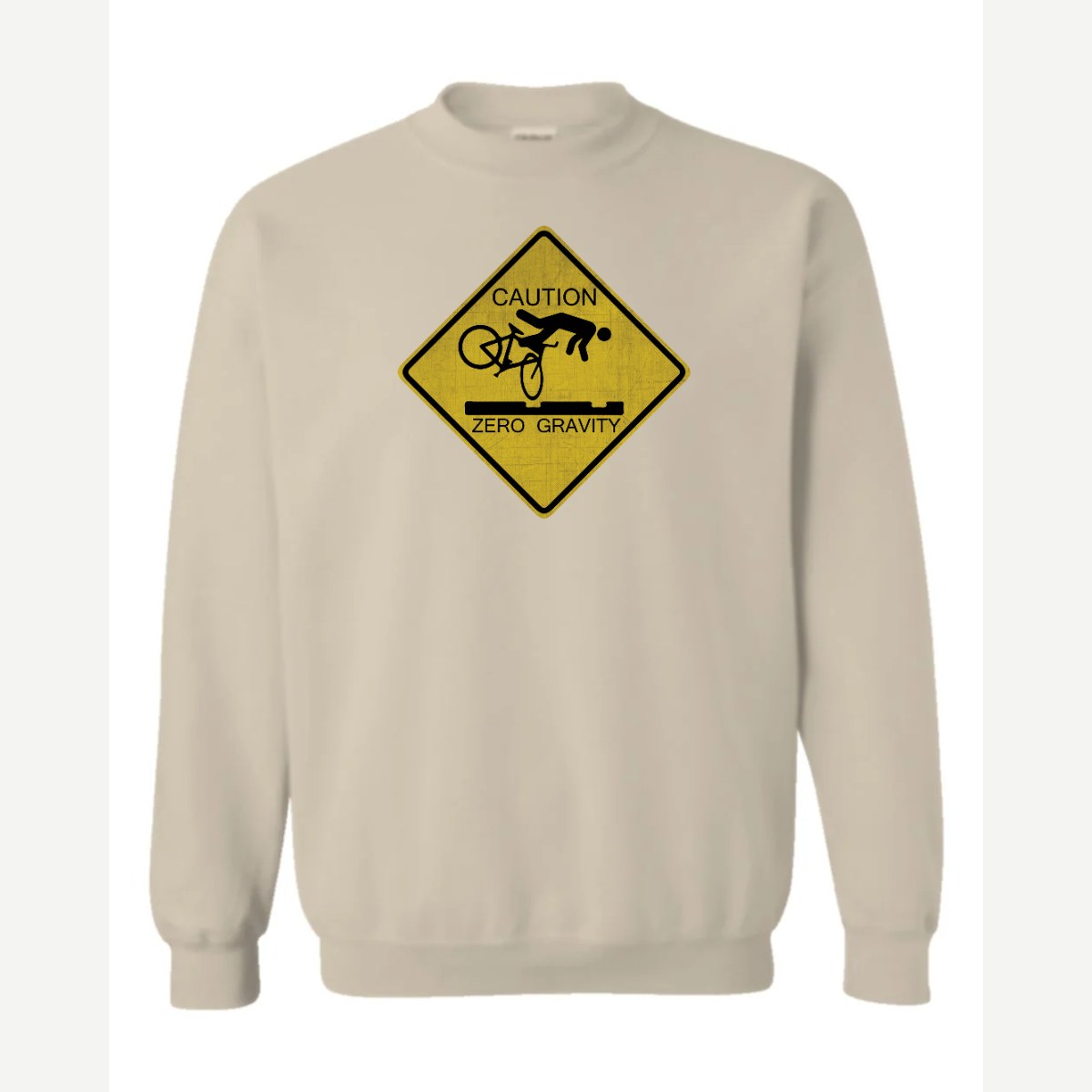 Caution Zero Gravity — Crewneck Sweatshirt / Sand