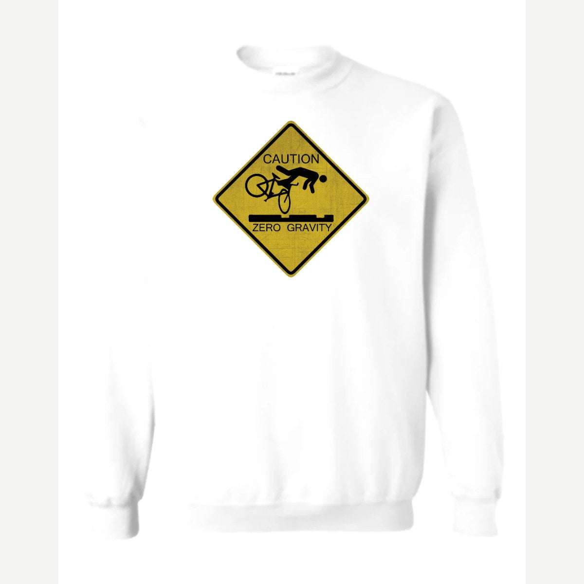 Caution Zero Gravity — Crewneck Sweatshirt / White