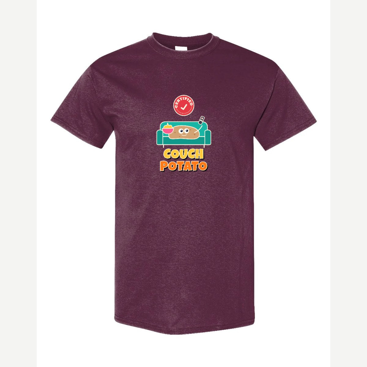 Certified Couch Potato — Classic Tee / Maroon