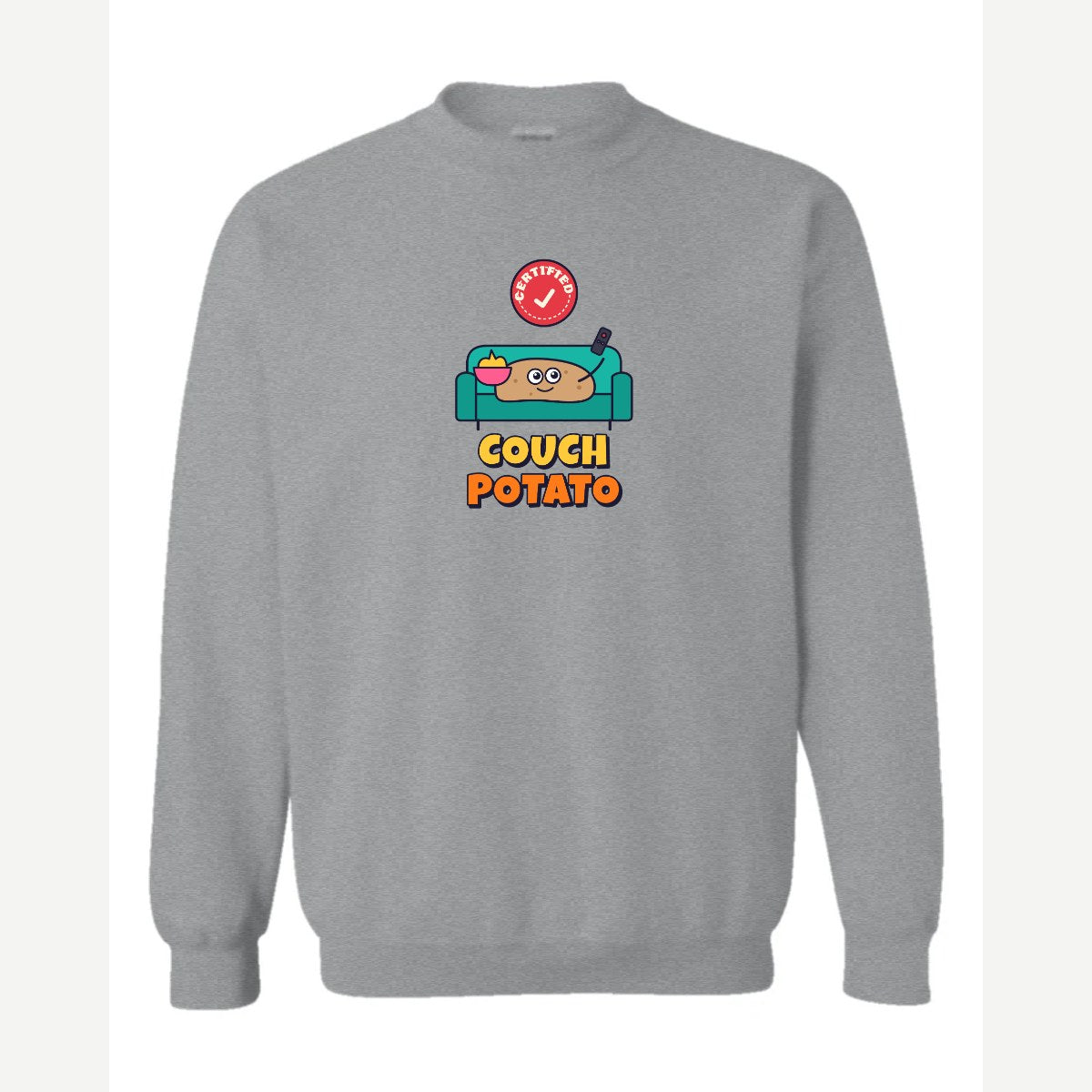 Certified Couch Potato — Crewneck Sweatshirt / Sport Grey