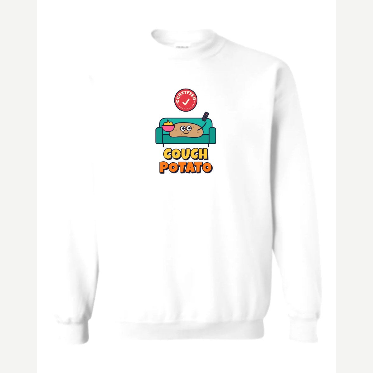 Certified Couch Potato — Crewneck Sweatshirt / White