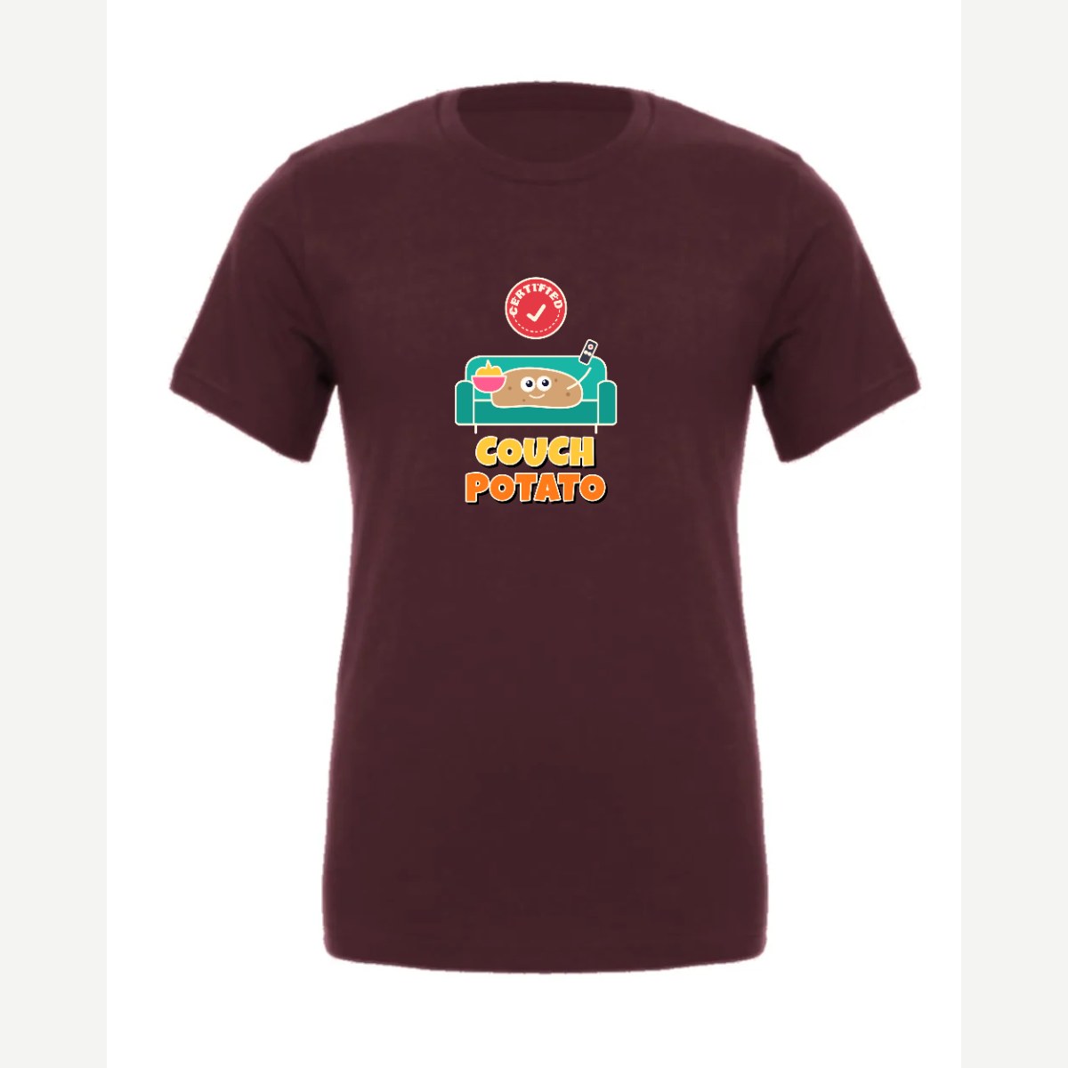 Certified Couch Potato — Premium Tee / Maroon