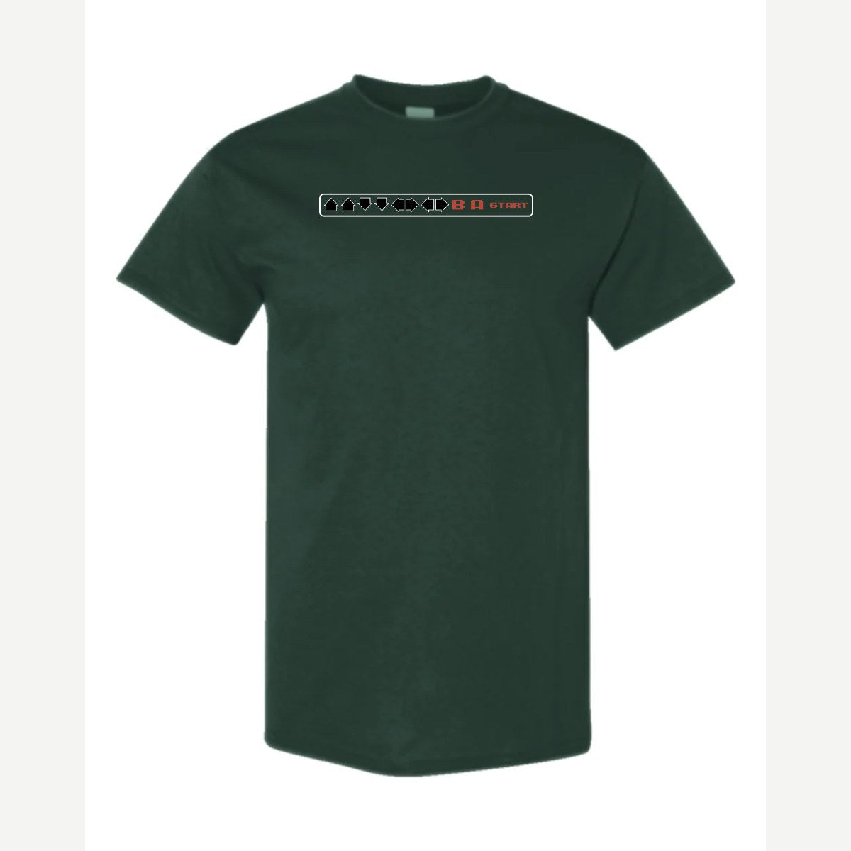 Cheat Code (↑↑↓↓←→←→ B A Start) — Classic Tee / Forest Green