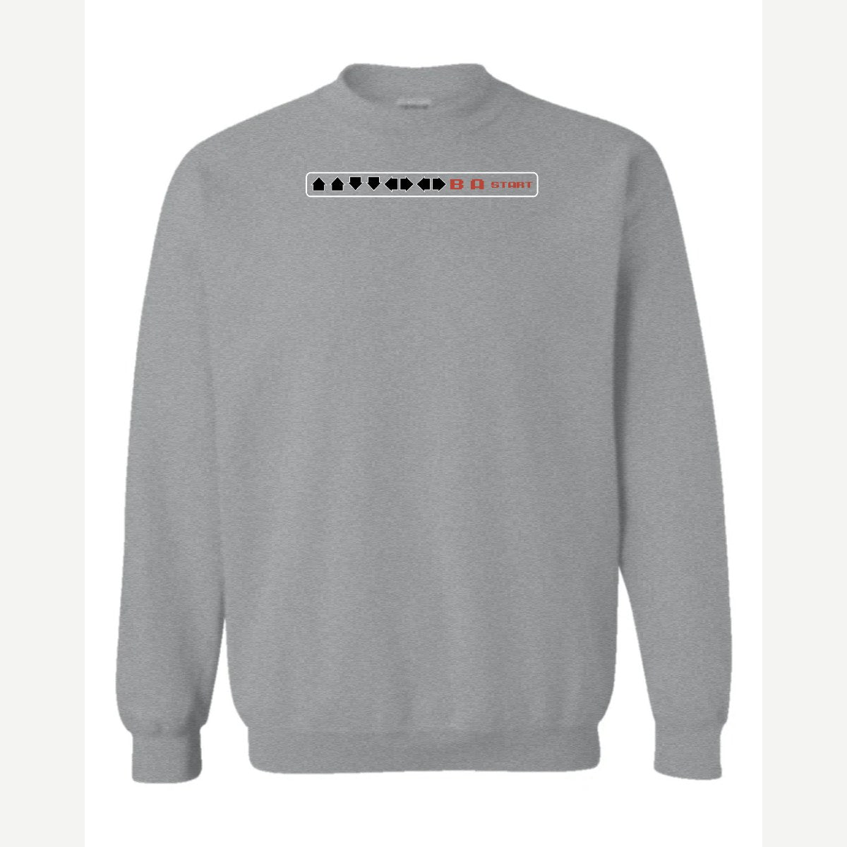 Cheat Code (↑↑↓↓←→←→ B A Start) — Crewneck Sweatshirt / Sport Grey