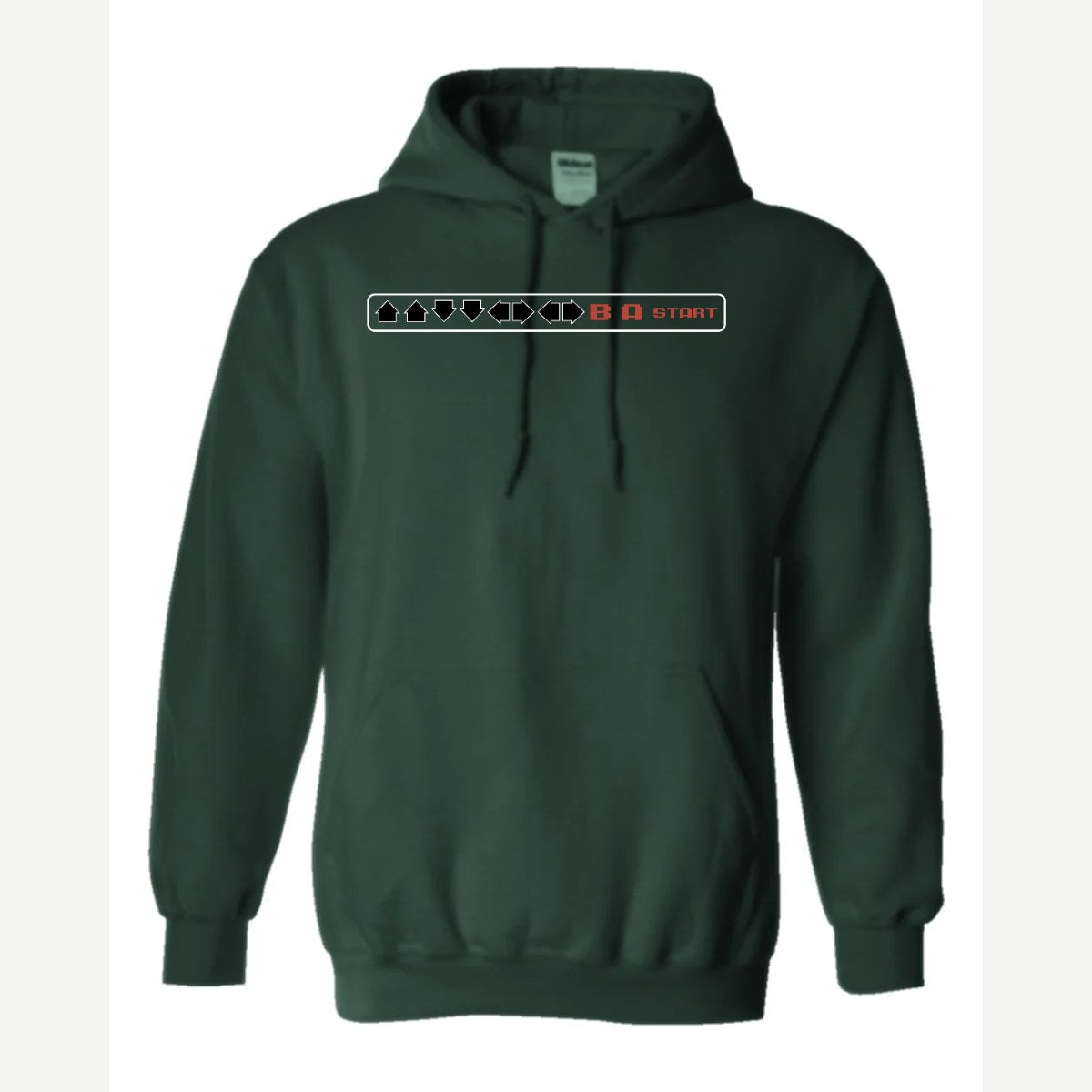 Cheat Code (↑↑↓↓←→←→ B A Start) — Hoodie / Forest Green
