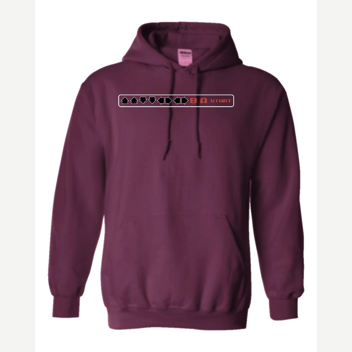 Cheat Code (↑↑↓↓←→←→ B A Start) — Hoodie / Maroon