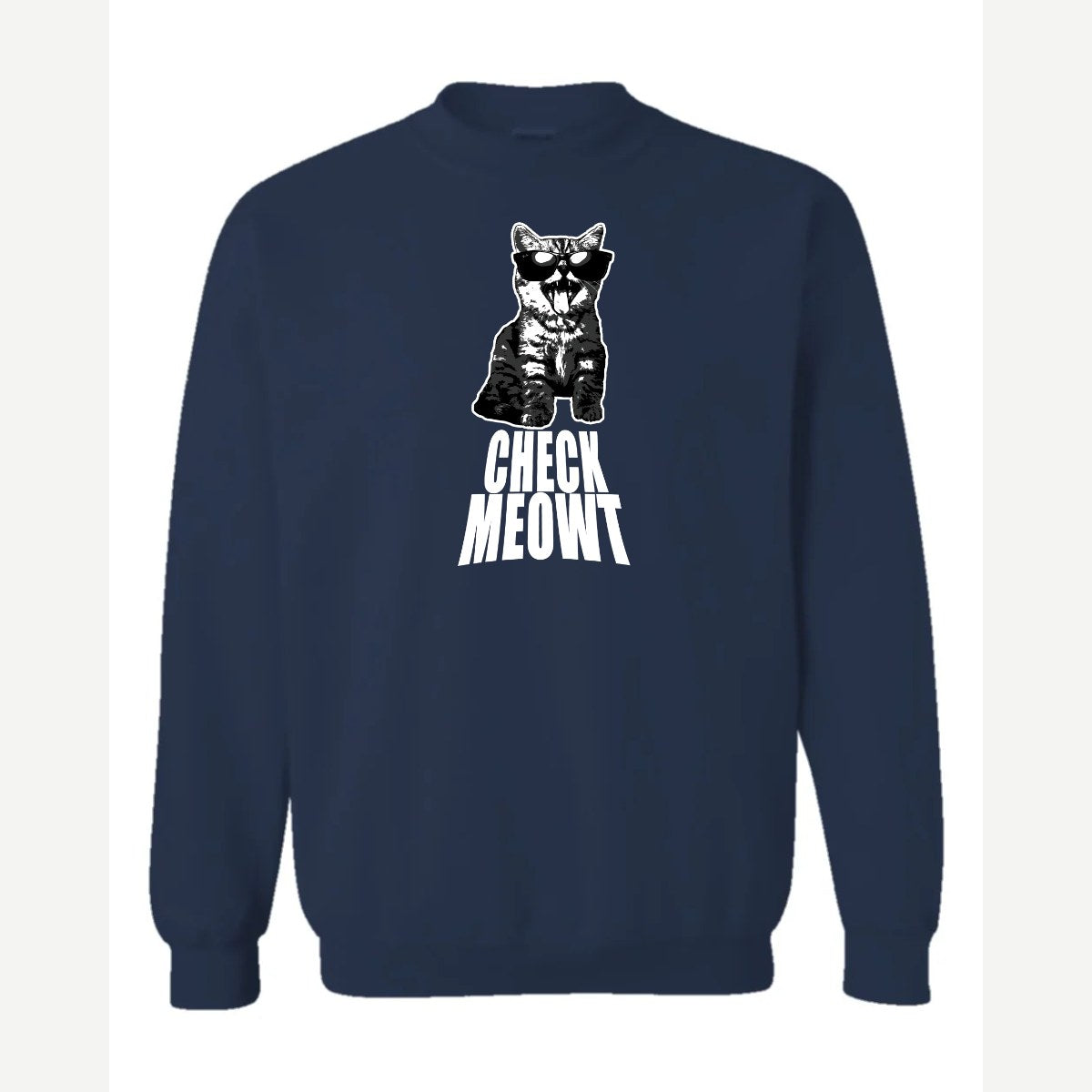 Check Meowt — Crewneck Sweatshirt / Navy