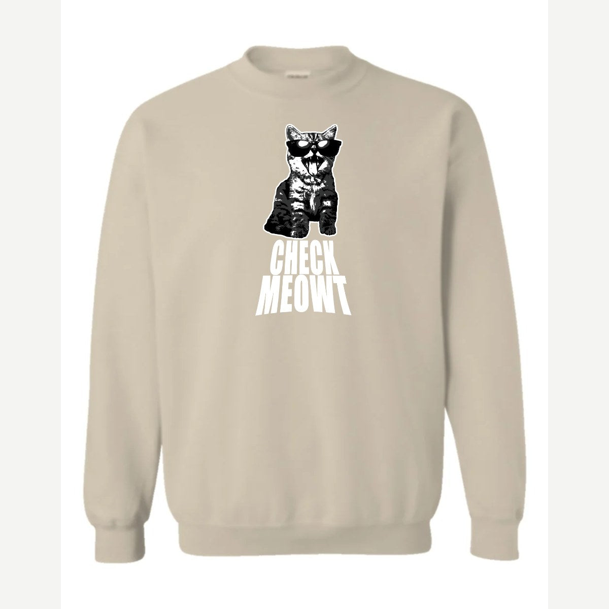 Check Meowt — Crewneck Sweatshirt / Sand