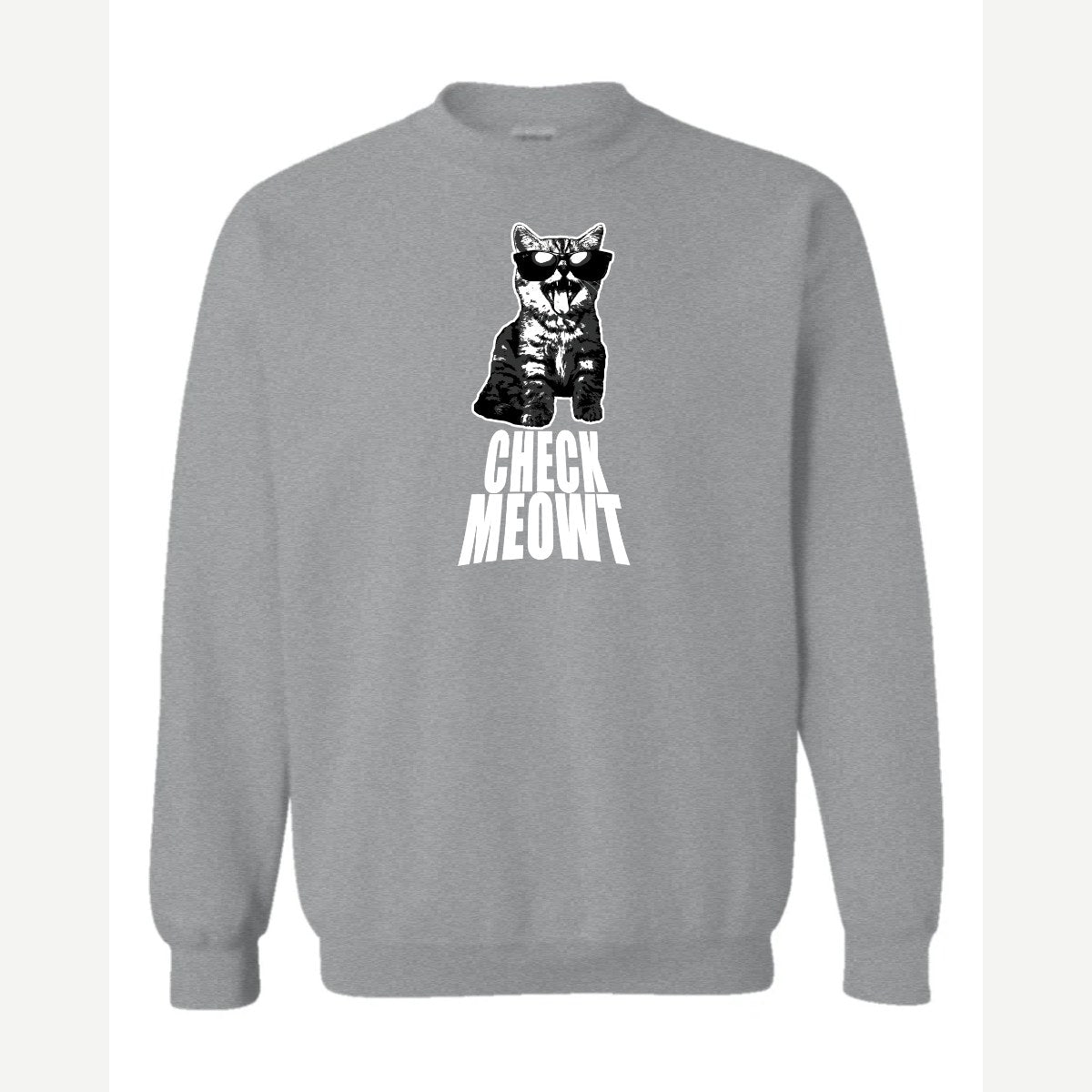 Check Meowt — Crewneck Sweatshirt / Sport Grey