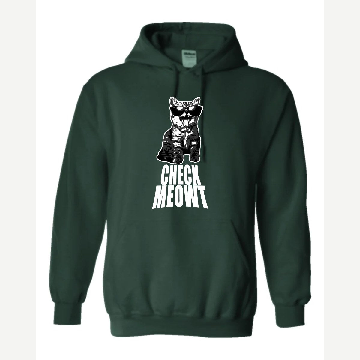Check Meowt — Hoodie / Forest Green