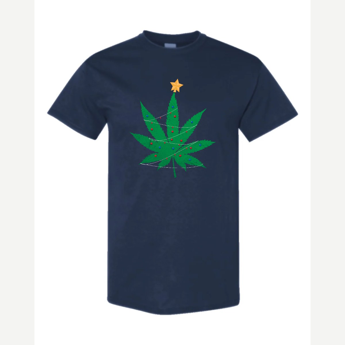 Christmas Tree Leaf — Classic Tee / Navy