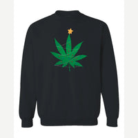 Christmas Tree Leaf — Crewneck Sweatshirt / Black