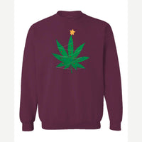 Christmas Tree Leaf — Crewneck Sweatshirt / Maroon