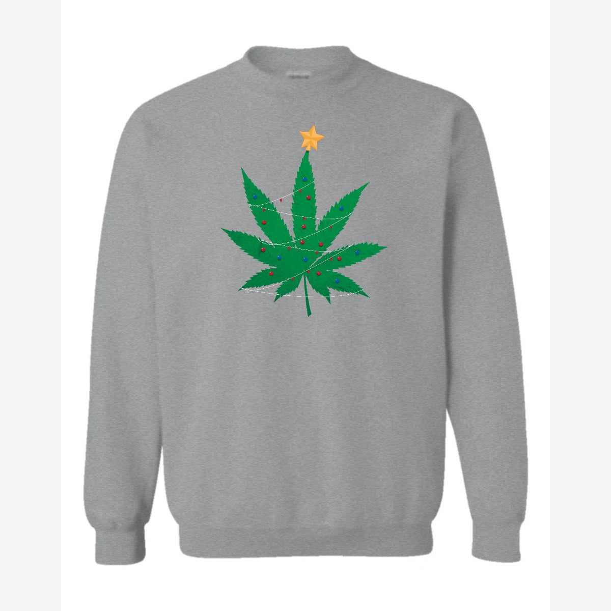 Christmas Tree Leaf — Crewneck Sweatshirt / Sport Grey