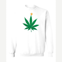 Christmas Tree Leaf — Crewneck Sweatshirt / White