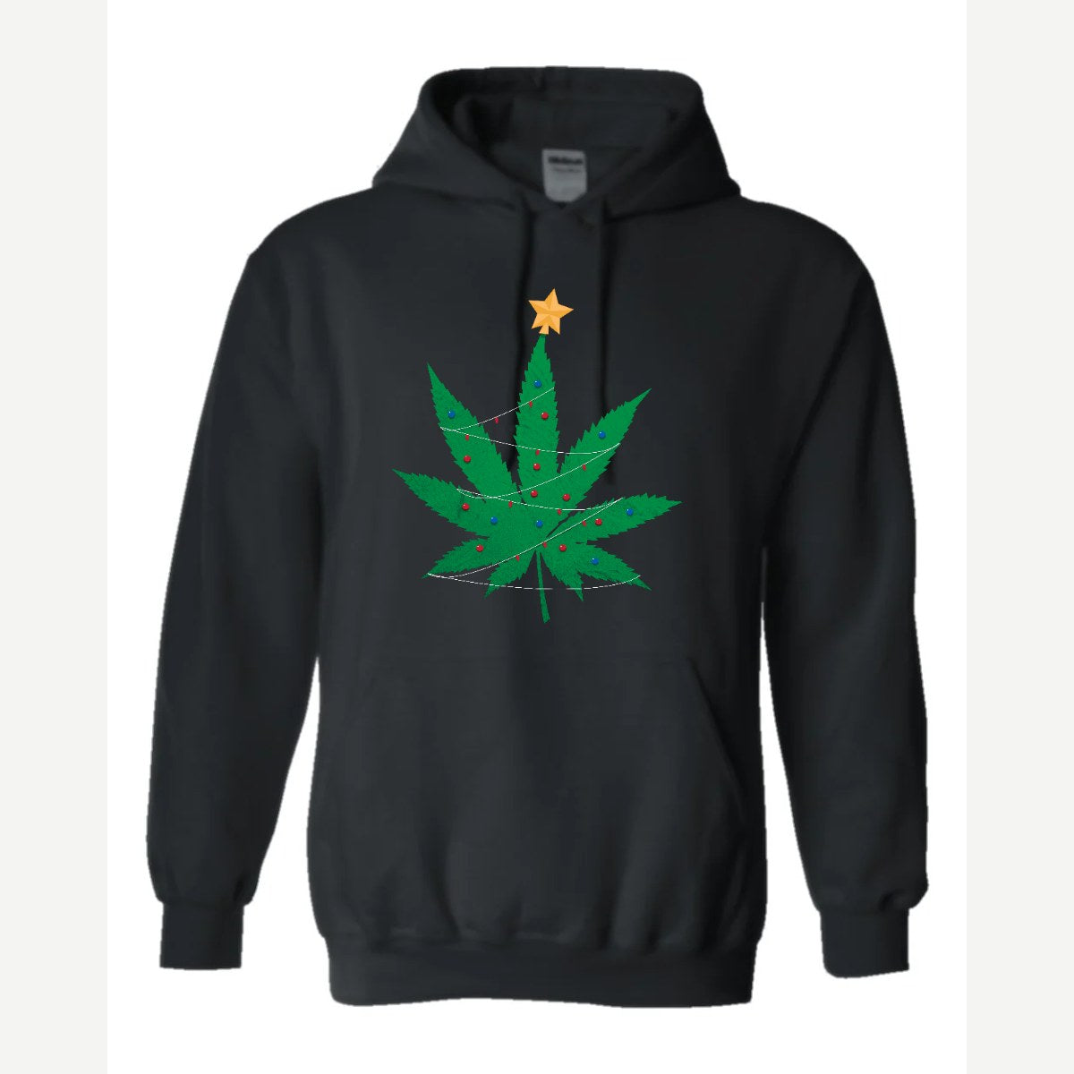 Christmas Tree Leaf — Hoodie / Black
