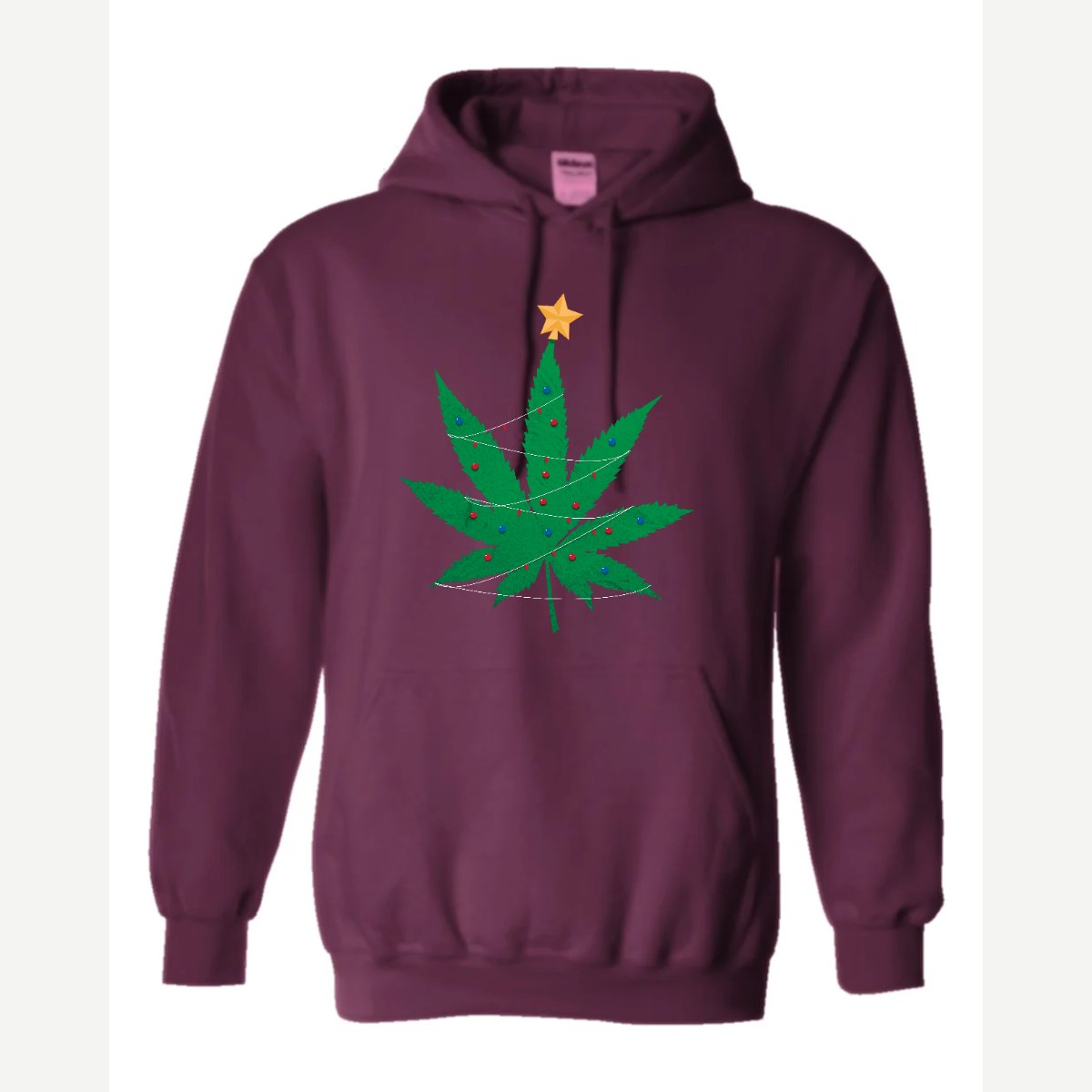 Christmas Tree Leaf — Hoodie / Maroon
