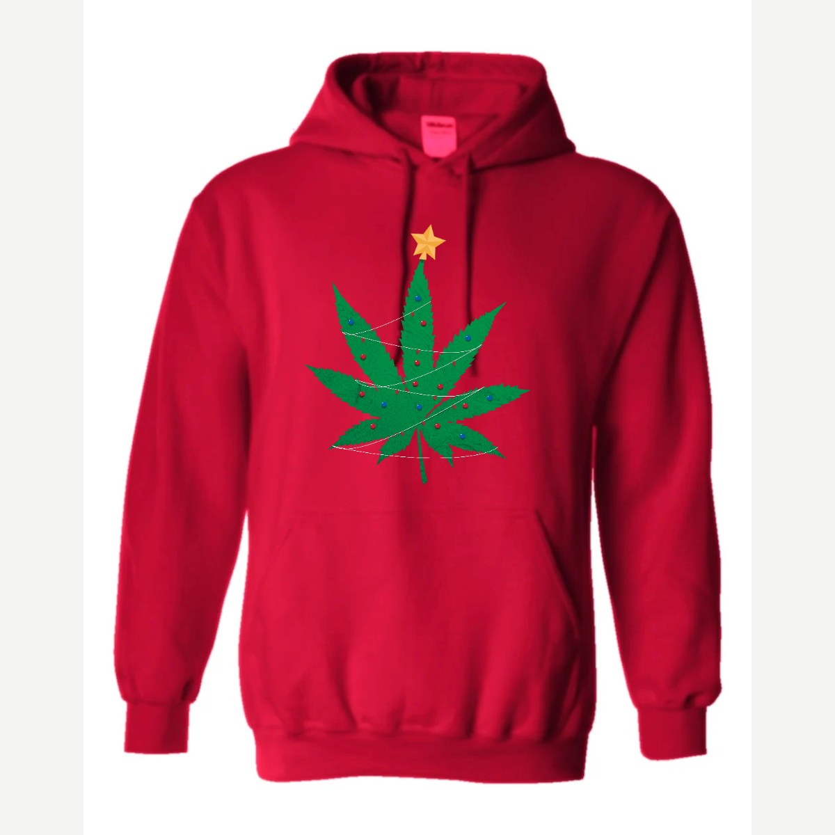 Christmas Tree Leaf — Hoodie / Red