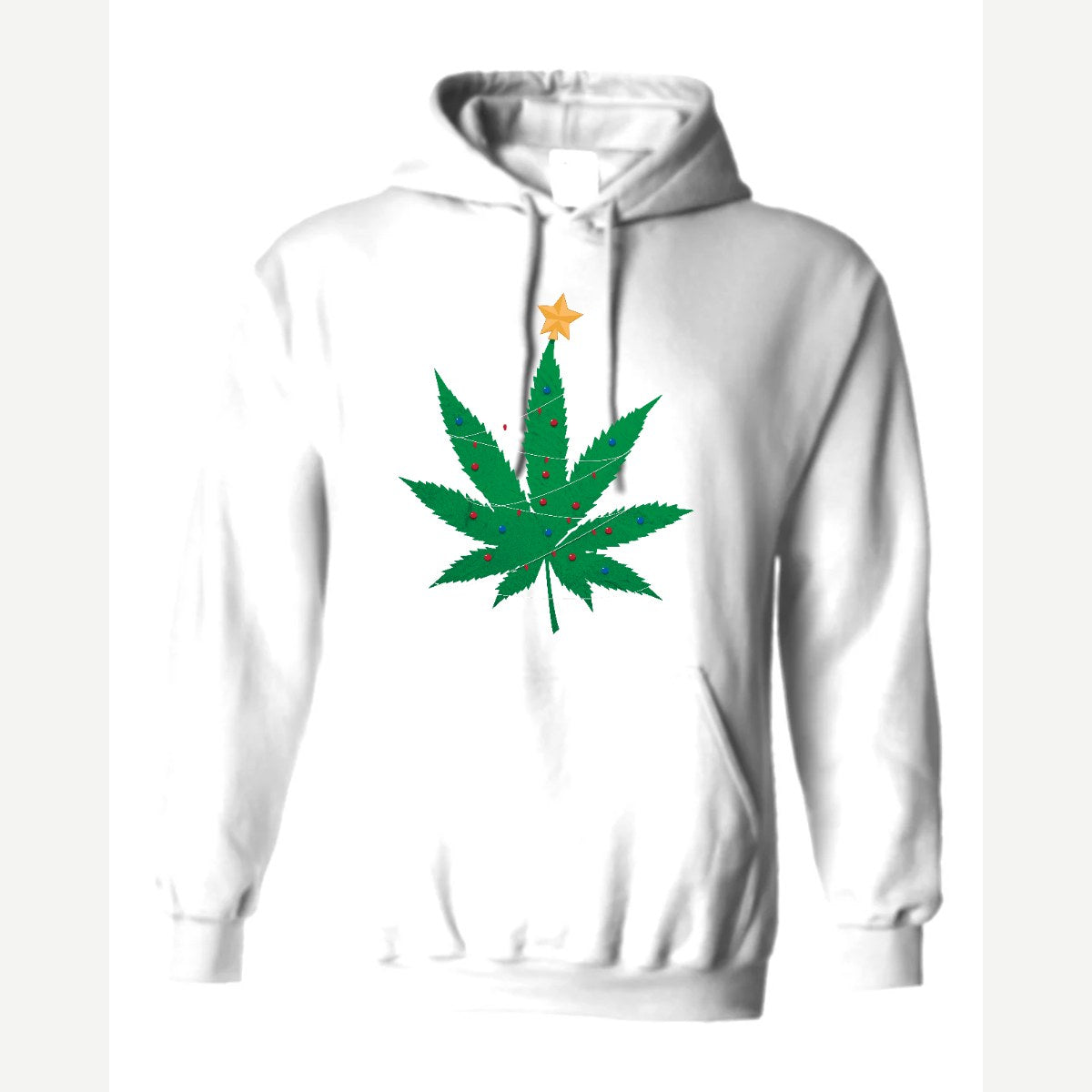 Christmas Tree Leaf — Hoodie / White