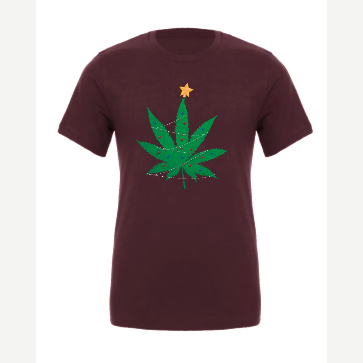 Christmas Tree Leaf — Premium Tee / Maroon