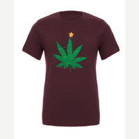 Christmas Tree Leaf — Premium Tee / Maroon