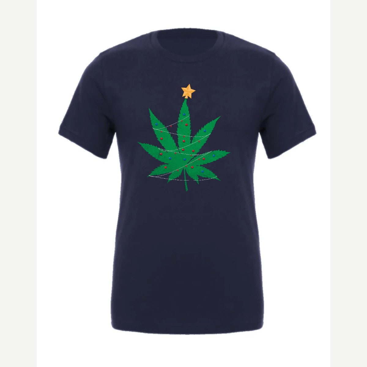 Christmas Tree Leaf — Premium Tee / Navy