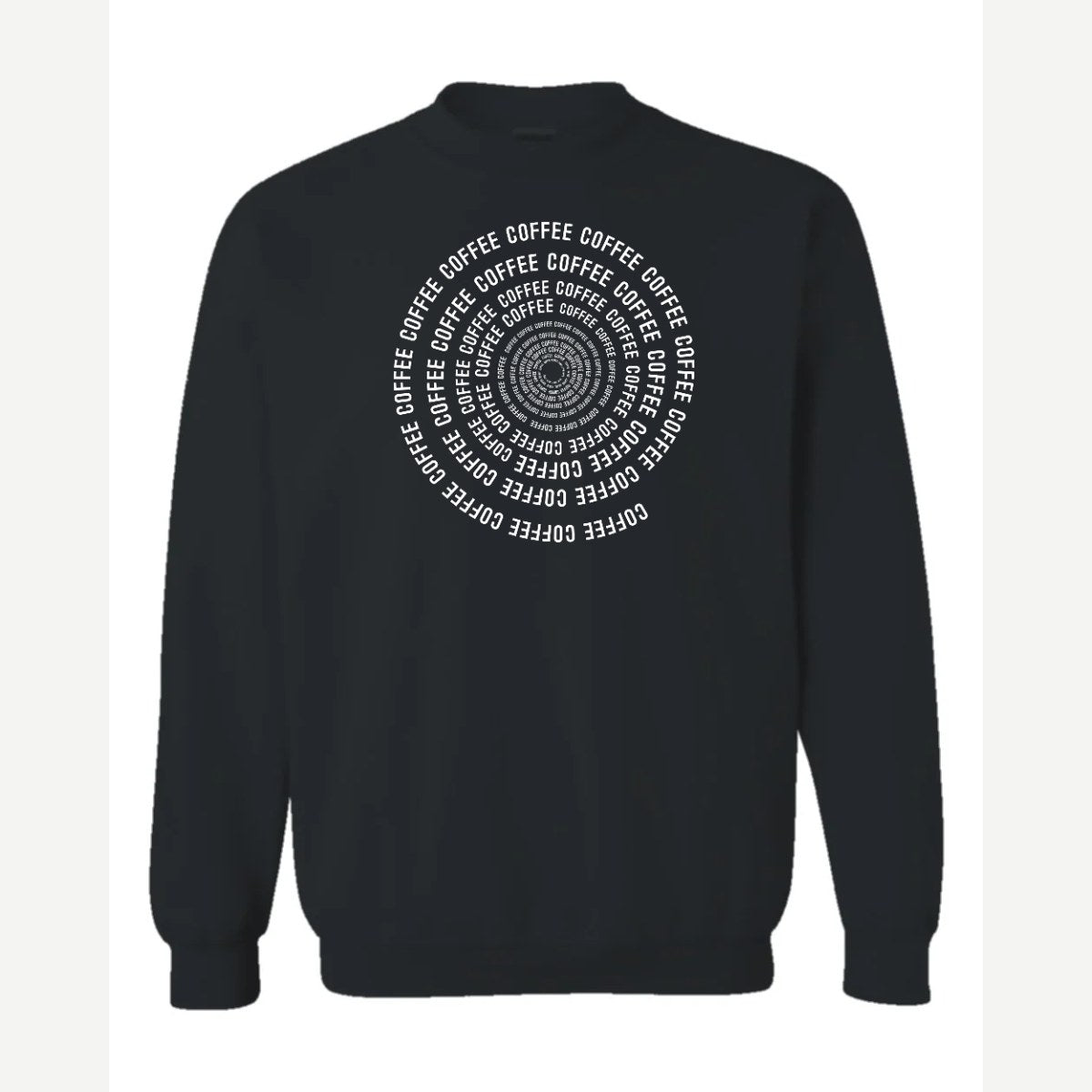 Coffee Spiral — Crewneck Sweatshirt / Black