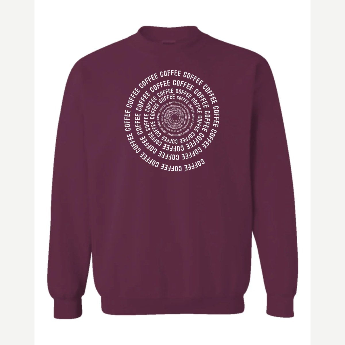 Coffee Spiral — Crewneck Sweatshirt / Maroon