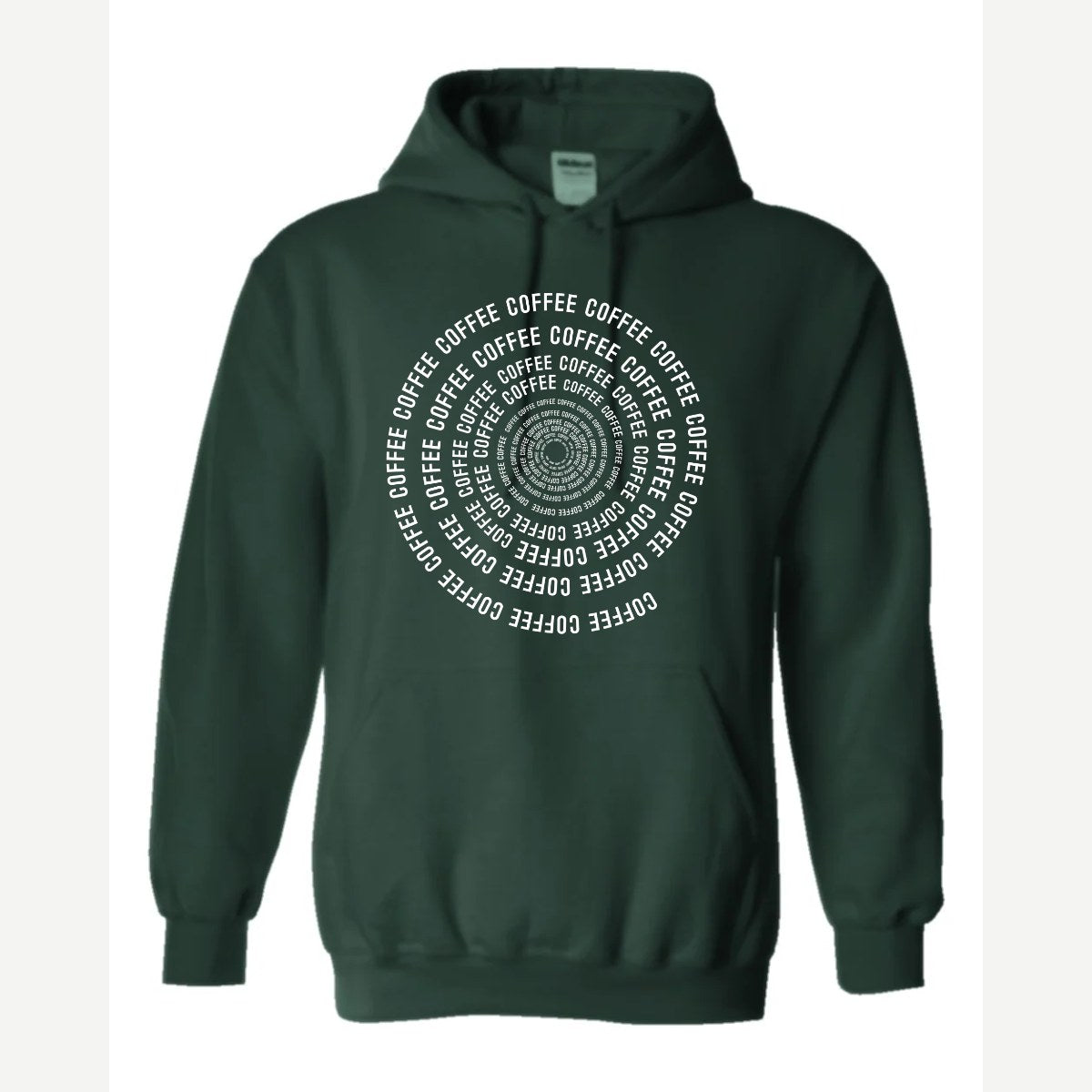 Coffee Spiral — Hoodie / Forest Green