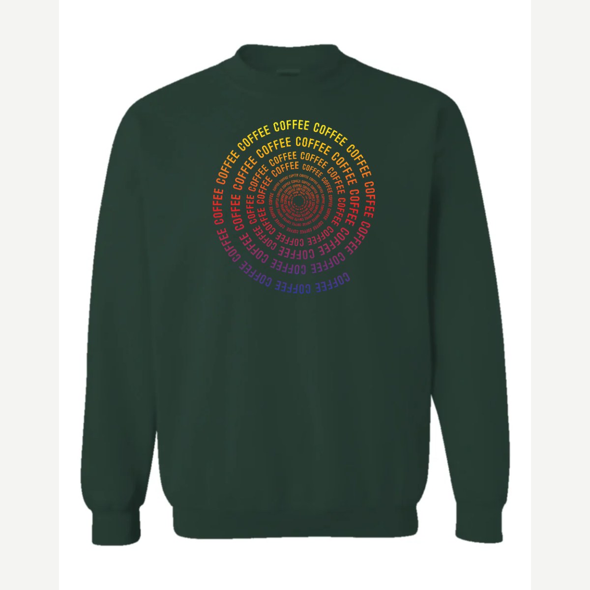 CoffeeCoffeeCoffee — Crewneck Sweatshirt / Forest Green