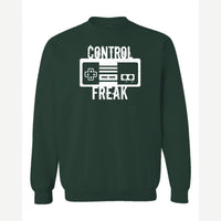 Control Freak (Retro Game Controller) — Crewneck Sweatshirt / Forest Green