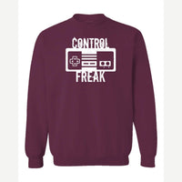 Control Freak (Retro Game Controller) — Crewneck Sweatshirt / Maroon