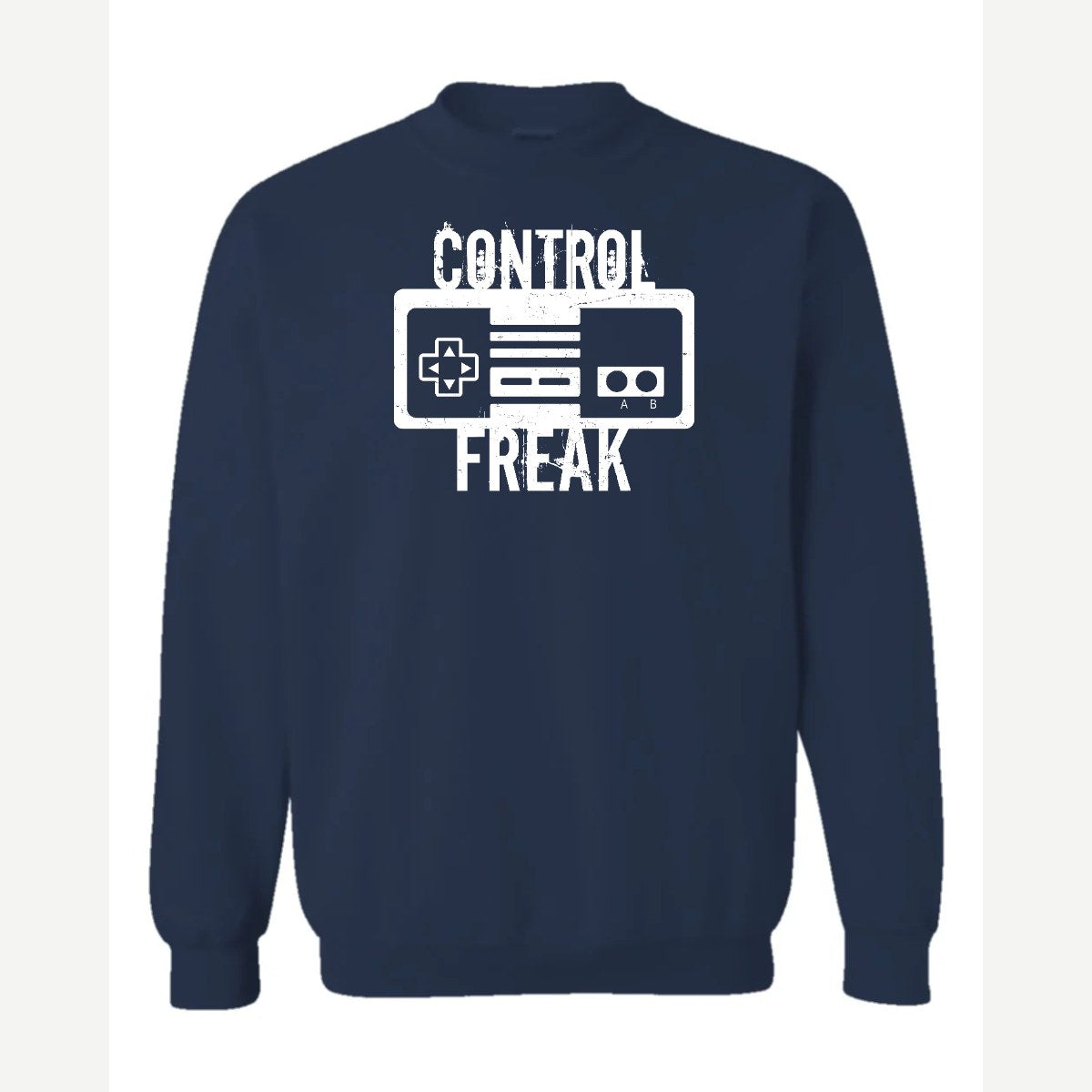 Control Freak (Retro Game Controller) — Crewneck Sweatshirt / Navy