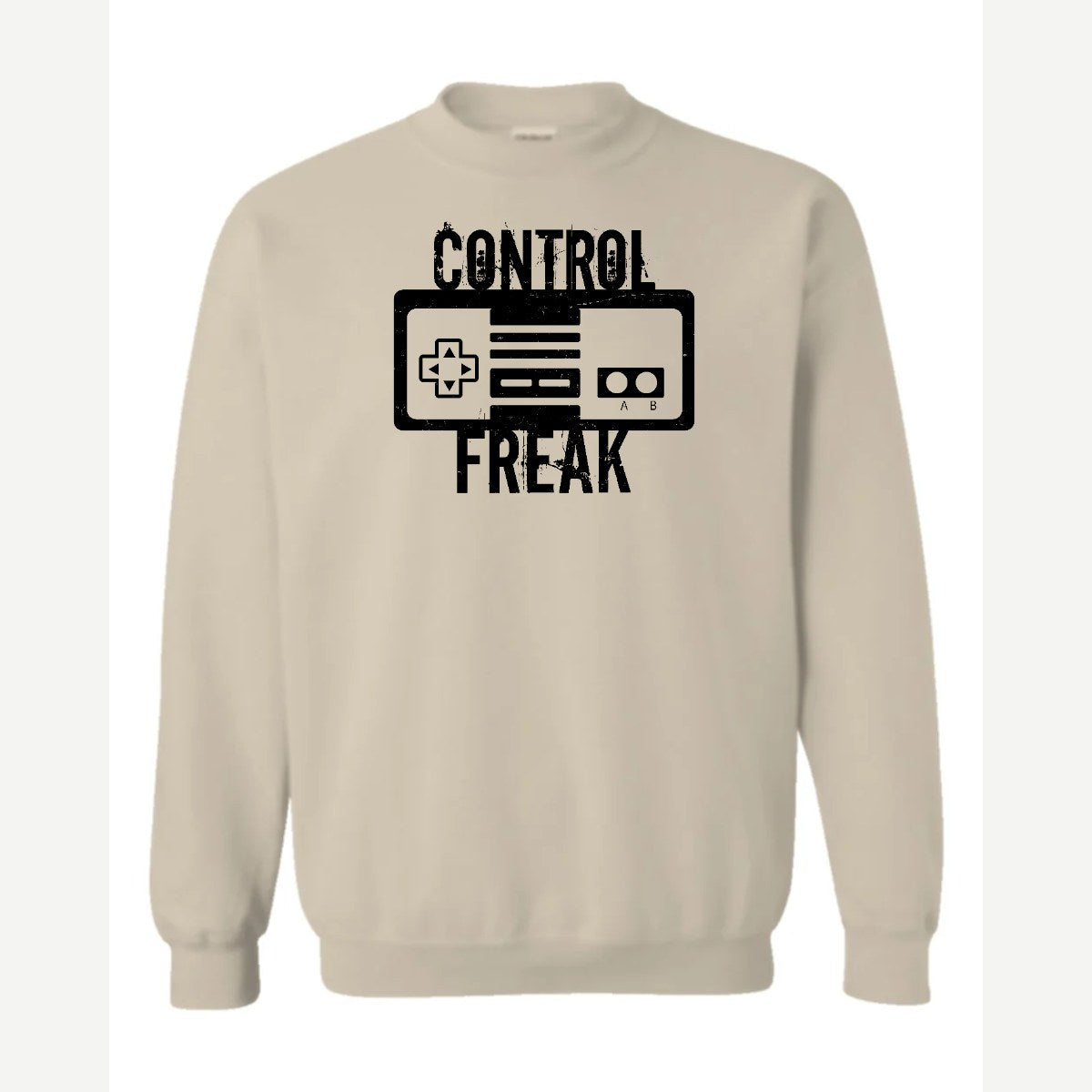 Control Freak (Retro Game Controller) — Crewneck Sweatshirt / Sand