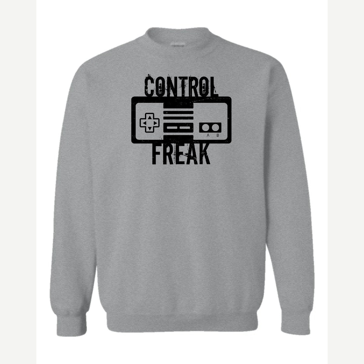 Control Freak (Retro Game Controller) — Crewneck Sweatshirt / Sport Grey