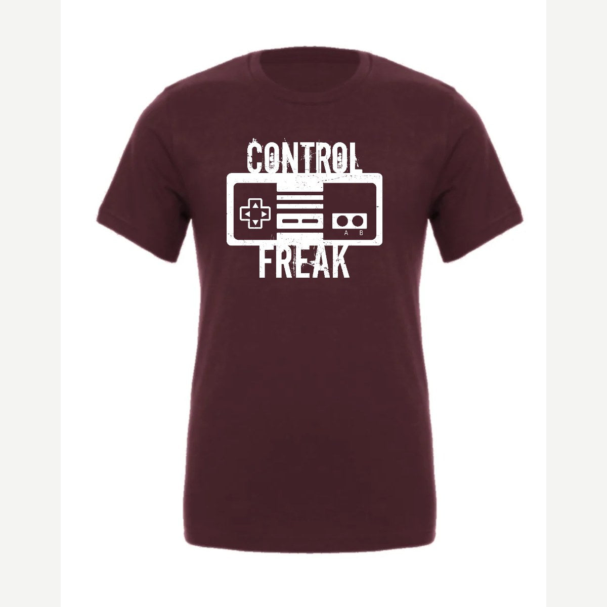 Control Freak (Retro Game Controller) — Premium Tee / Maroon