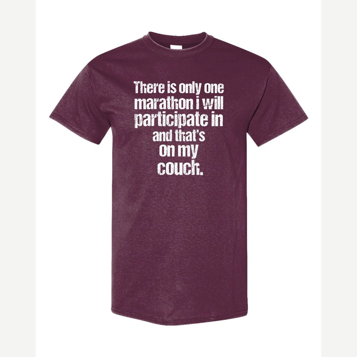 Couch Marathon — Classic Tee / Maroon