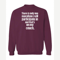 Couch Marathon — Crewneck Sweatshirt / Maroon