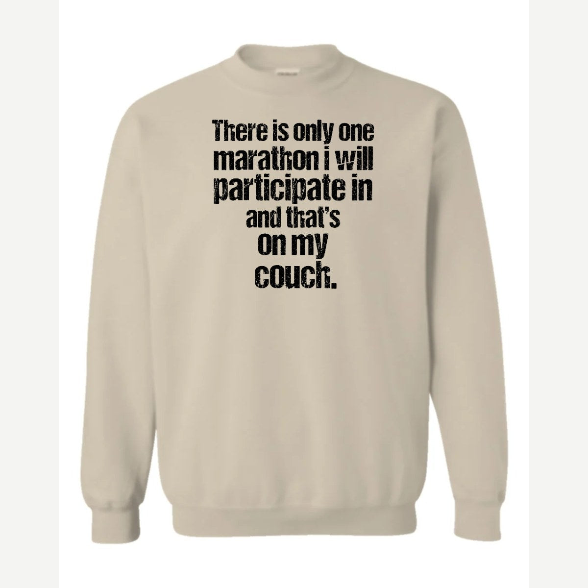 Couch Marathon — Crewneck Sweatshirt / Sand